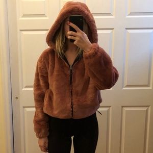 bershka faux fur jacket